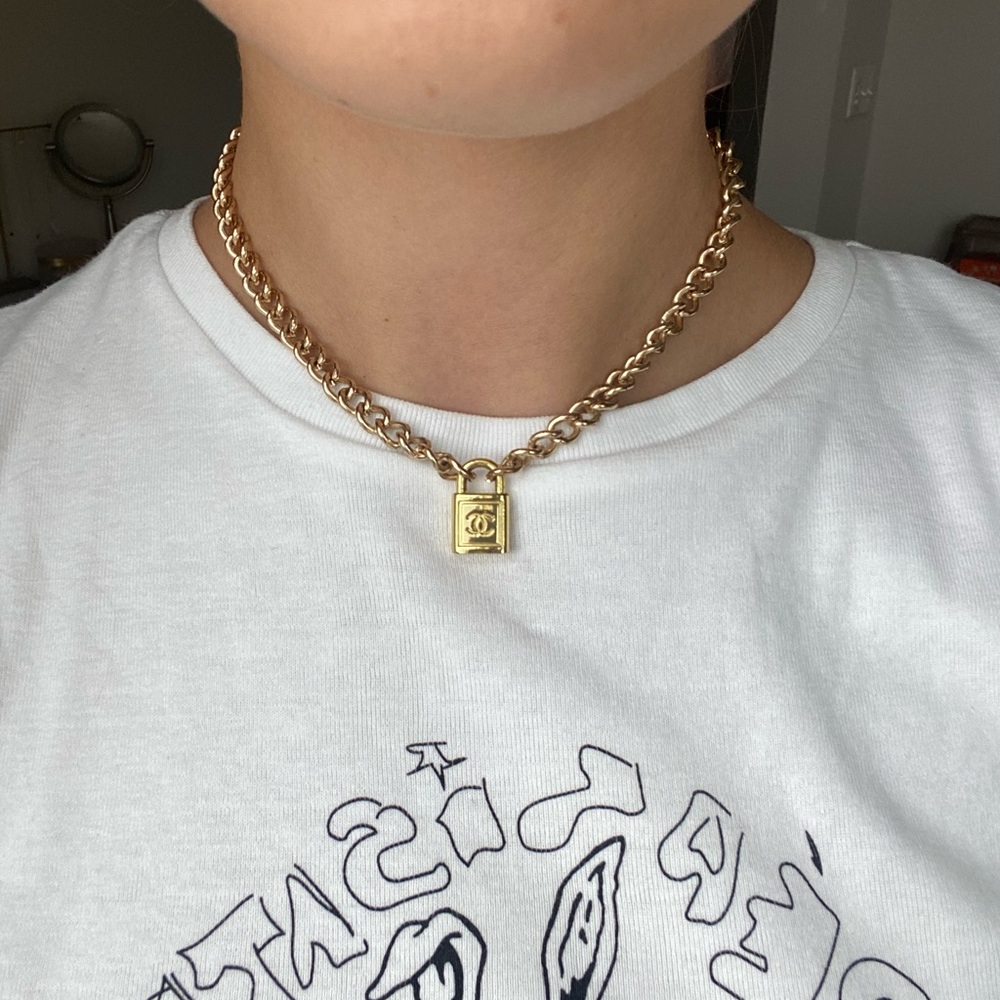 Necklace with Vintage Chanel Lock